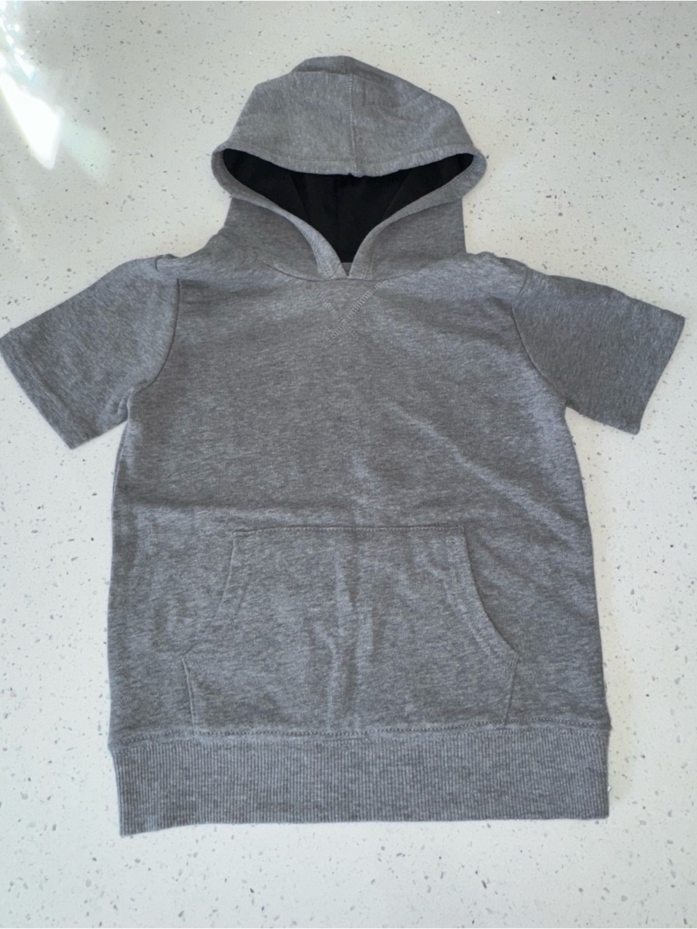 Kids Short-Sleeve Hooded Sweatshirt - Gray